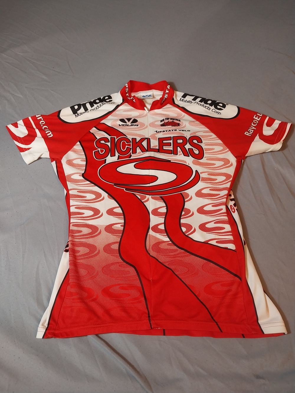 Sicklers Red & White Kids Cycling Jersey #342